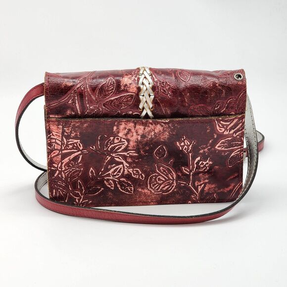 Patricia Nash Bianco Red Floral Convertible Wristlet Crossbody Bag - Picture 3 of 12